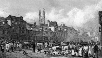 Giorno di Mercato ad Ashford, Kent, inciso da T. Garner, 1830 da George Shepherd